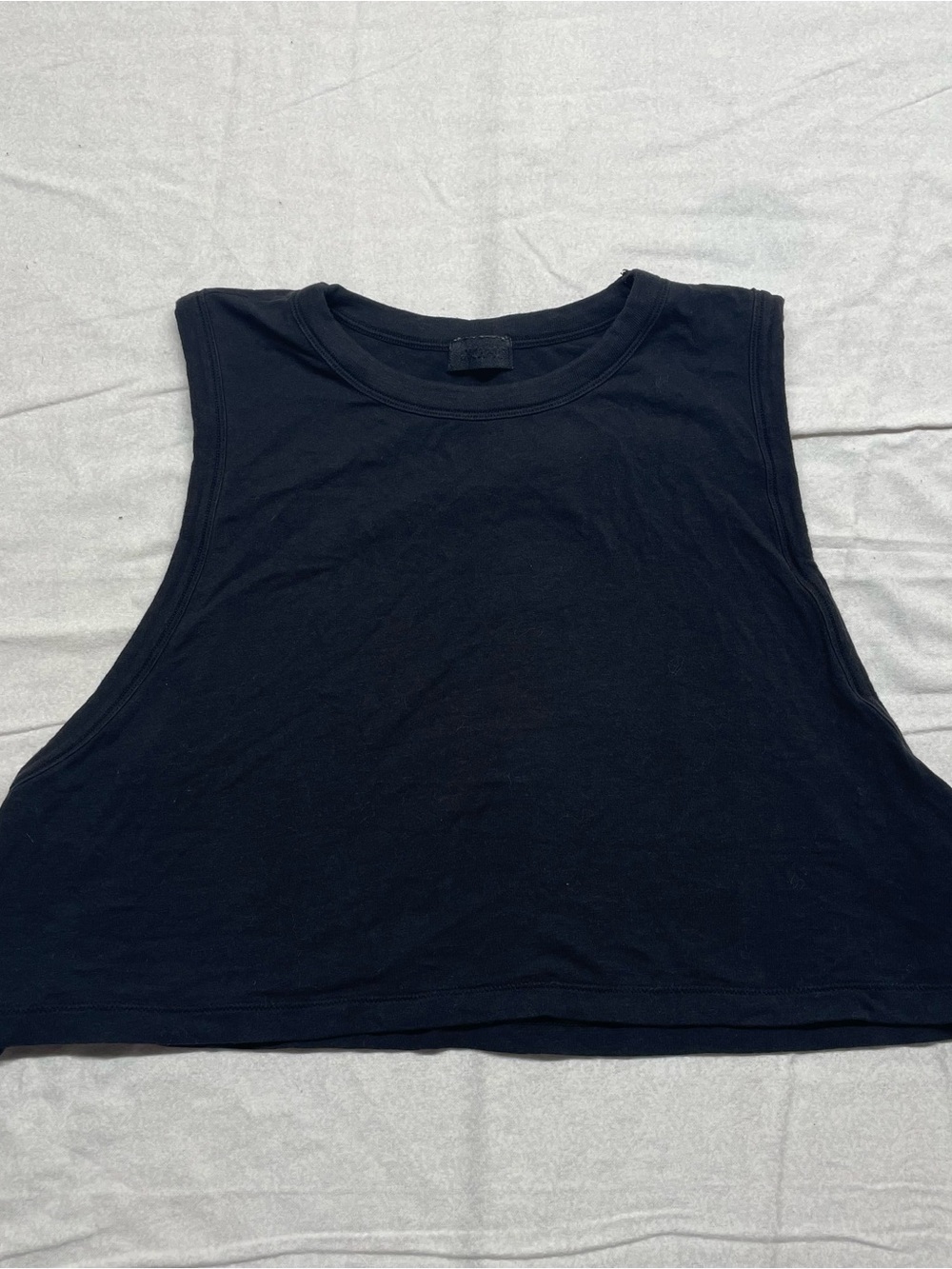 SKIMS Black Cropped Tank - Sleeveless Crew Neck